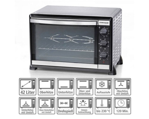 Електропіч з грилем Rommelsbacher BG 1805/E, 42 л