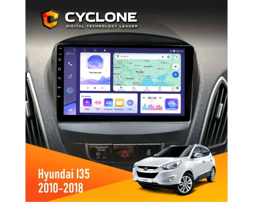 Штатна магнітола Hyundai ix35 2010-2018 Cyclone C9-011 4x64, DSP 