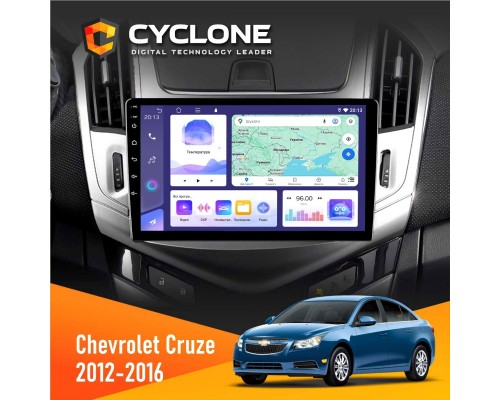 Штатна магнітола Chevrolet Cruze 2012-2016 Cyclone C9-011 4x64, DSP 