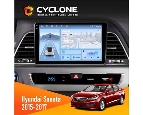 Штатна магнітола Hyundai Sonata 2015-2017 CAN Cyclone C9-012 4x64 DSP 4G 