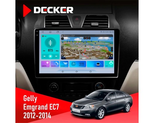 Штатна магнітола Gelly Emgrand EC7 2012-2014 Decker D10-009 4x64, DSP, 4G, 2k 