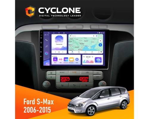 Штатна магнітола Ford S-Max 2006-2015 Climate Cyclone C9-011 4x64, DSP 