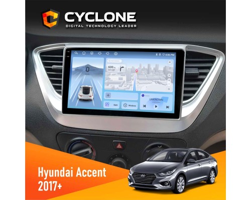Штатна магнітола Hyundai Accent 2017 Cyclone C9-012 4x64 DSP 4G 