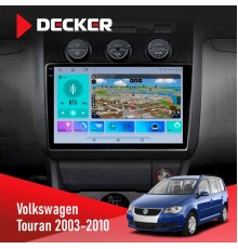 Штатна магнітола Volkswagen Touran 2003-2010 Black Climate Decker D10-009 4x64, DSP, 4G, 2k