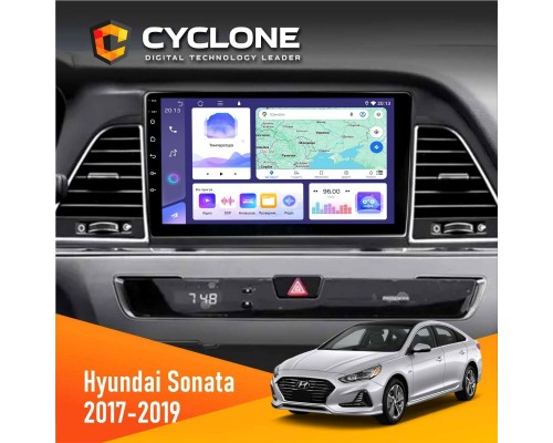 Штатна магнітола Hyundai Sonata 2017-2019 CAN Cyclone C9-011 4x64, DSP 