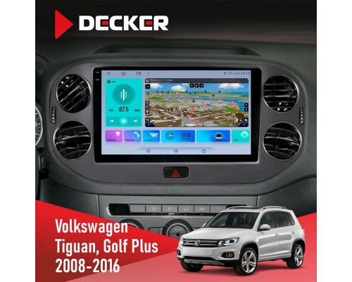 Штатна магнітола Volkswagen Tiguan, Golf Plus 2008-2016 Decker D10-009 4x64, DSP, 4G, 2k 