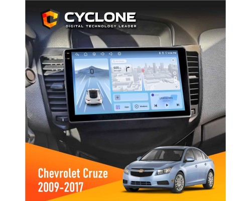 Штатна магнітола Chevrolet Cruze 2009-2018 Cyclone C9-012 4x64 DSP 4G 