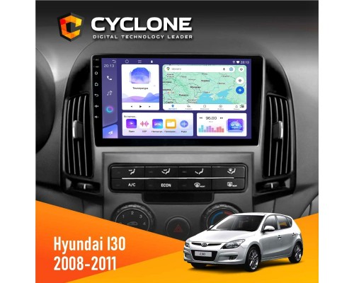 Штатна магнітола Hyundai i30 (FD) 2008-2011 Cyclone C9-011 4x64, DSP 