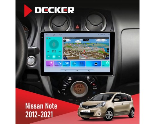 Штатна магнітола Nissan Note 2012-2021 Decker D10-009 4x64, DSP, 4G, 2k 