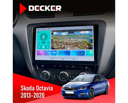 Штатна магнітола Skoda Octavia A7 2013-2020 Decker D10-009 4x64, DSP, 4G, 2k 