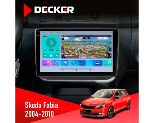 Штатна магнітола Skoda Fabia 2007-2014 Decker D10-009 4x64, DSP, 4G, 2k 