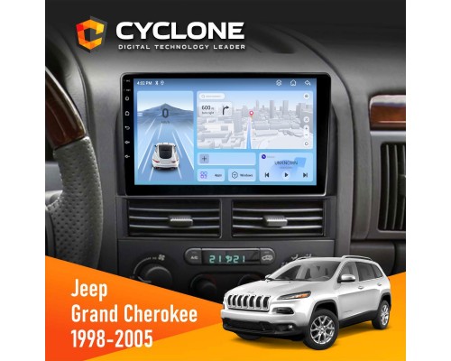Штатна магнітола Jeep Grand Cheroke 1998-2005 Cyclone C9-012 4x64 DSP 4G 