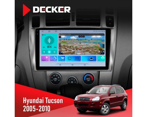 Штатна магнітола Hyundai Tucson 2005-2010 Decker D10-009 4x64, DSP, 4G, 2k 