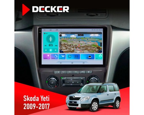 Штатна магнітола Skoda Yeti 2009-2017 Decker D10-009 4x64, DSP, 4G, 2k 