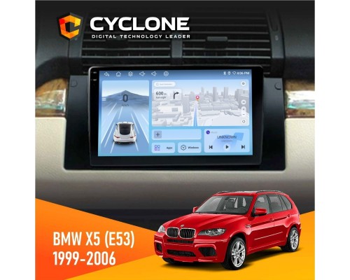 Штатна магнітола BMW X5 (E53) 1999-2006 Радіо модуль Cyclone C9-012 4x64 DSP 4G 