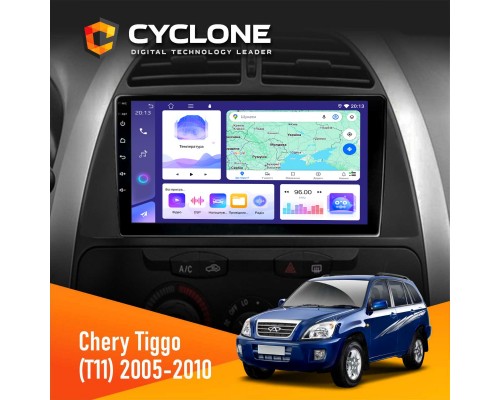 Штатна магнітола Chery Tiggo 2005-2010 Cyclone C9-011 4x64, DSP 