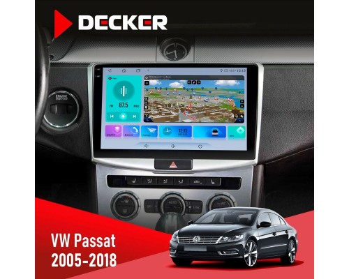 Штатна магнітола VW Passat (B6, B7) 2005-2014, CC 2012-2018 Decker D10-009 4x64, DSP, 4G, 2k 