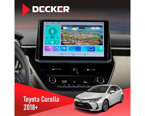 Штатна магнітола Toyota Corolla 2018 Decker D10-009 4x64, DSP, 4G, 2k 