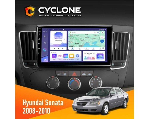 Штатна магнітола Hyundai Sonata 2008-2010 Cyclone C9-011 4x64, DSP 