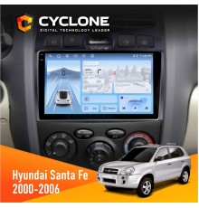 Штатна магнітола Hyundai Santa Fe 2000-2006 Cyclone C9-012 4x64 DSP 4G