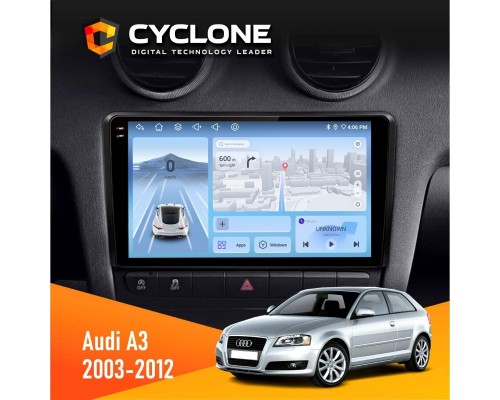 Штатна магнітола Audi A3 2003-2012 Cyclone C9-012 4x64 DSP 4G 