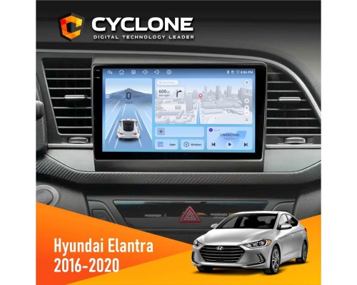 Штатна магнітола Hyundai Elantra 2016-2020 CAN Cyclone C9-012 4x64 DSP 4G 