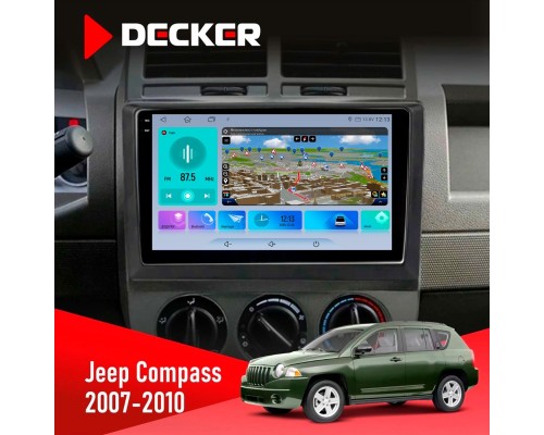 Штатна магнітола Jeep Compass 2007-2010 Decker D10-009 4x64, DSP, 4G, 2k 