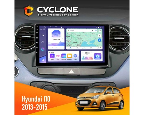 Штатна магнітола Hyundai I10 2013-2015 Cyclone C9-011 4x64, DSP 