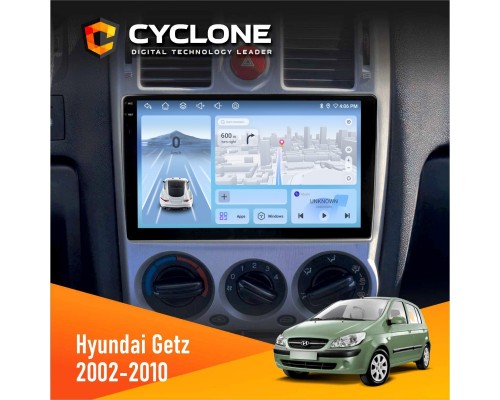 Штатна магнітола Hyundai Getz 2002-2010 Cyclone C9-012 4x64 DSP 4G 