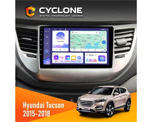 Штатна магнітола Hyundai Tucson 3 2015-2018 Cyclone C9-011 4x64, DSP 