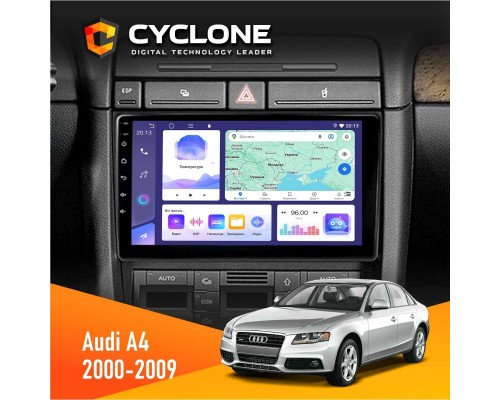 Штатна магнітола Audi A4 2000-2009 Cyclone C9-011 4x64, DSP 