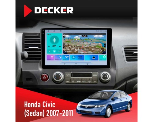 Штатна магнітола Honda Civic 2007-2011 (Sedan) Decker D10-009 4x64, DSP, 4G, 2k 