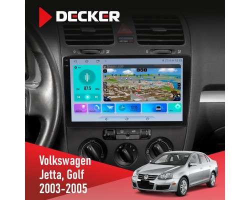 Штатна магнітола Volkswagen Golf 2003-2008 Decker D10-009 4x64, DSP, 4G, 2k 