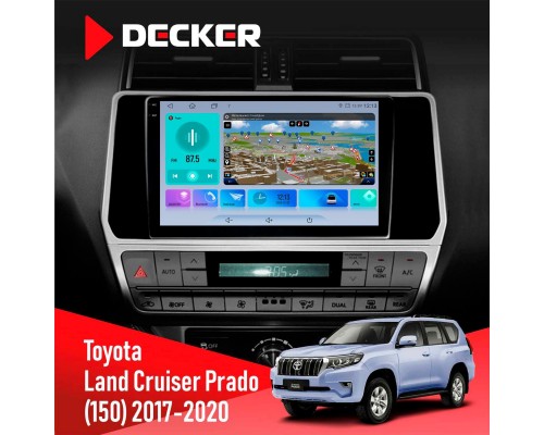 Штатна магнітола Toyota Land Cruiser Prado 150 2017-2020 Decker D10-009 4x64, DSP, 4G, 2k 