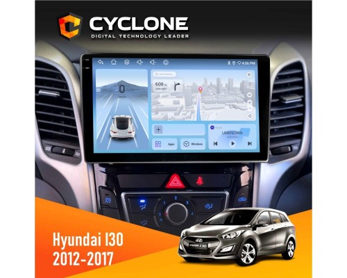 Штатна магнітола Hyundai i30 2012-2017 CAN Cyclone C9-012 4x64 DSP 4G 