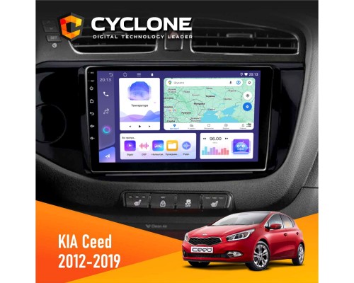Штатна магнітола KIA Ceed 2012-2019 Cyclone C9-011 4x64, DSP 