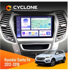 Штатна магнітола Hyundai Santa Fe 2012-2018 CAN Cyclone C9-011 4x64, DSP