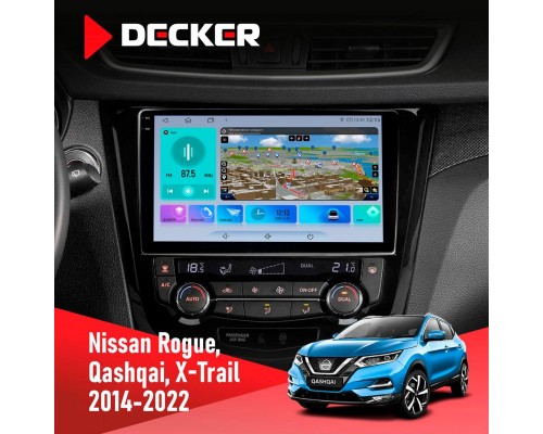 Штатна магнітола Nissan Qashqai, X-Trail 2014 Climate Decker D10-009 4x64, DSP, 4G, 2k 