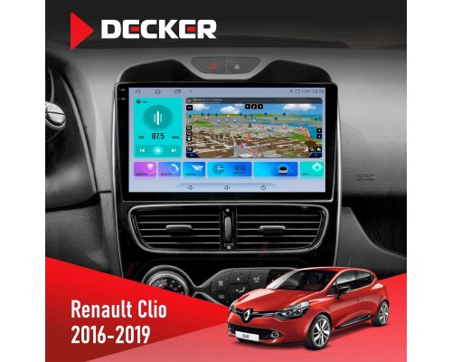 Штатна магнітола Renault Clio 2016-2019 Decker D10-009 4x64, DSP, 4G, 2k 