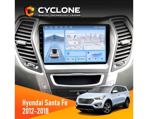 Штатна магнітола Hyundai Santa Fe 2012-2018 CAN Cyclone C9-012 4x64 DSP 4G 