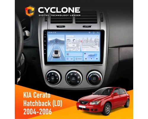 Штатна магнітола KIA Cerato 2004-2006 Cyclone C9-012 4x64 DSP 4G 