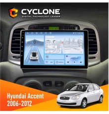 Штатна магнітола Hyundai Accent 2006-2012 Black Cyclone C9-012 4x64 DSP 4G