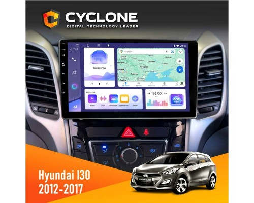 Штатна магнітола Hyundai i30 2012-2017 CAN Cyclone C9-011 4x64, DSP 