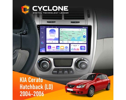Штатна магнітола KIA Cerato 2004-2006 Climate Cyclone C9-011 4x64, DSP 