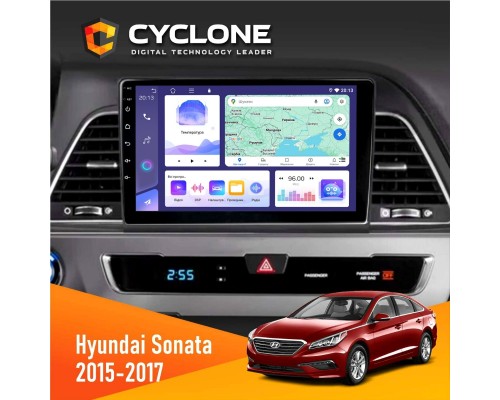 Штатна магнітола Hyundai Sonata 2015-2017 CAN Cyclone C9-011 4x64, DSP 