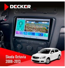 Штатна магнітола Skoda Octavia A5 2008-2013 Black Decker D10-009 4x64, DSP, 4G, 2k
