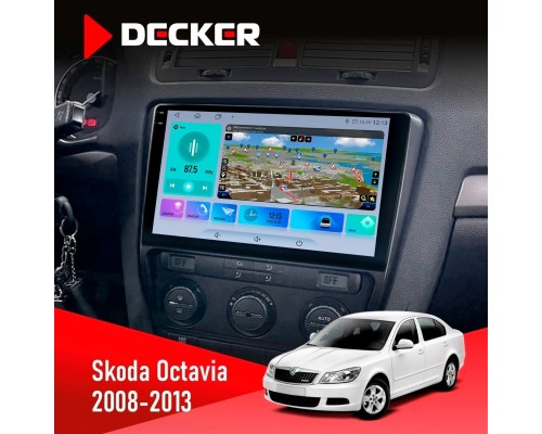 Штатна магнітола Skoda Octavia A5 2008-2013 Black Decker D10-009 4x64, DSP, 4G, 2k 