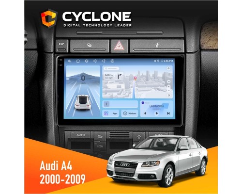 Штатна магнітола Audi A4 2000-2009 Cyclone C9-012 4x64 DSP 4G 