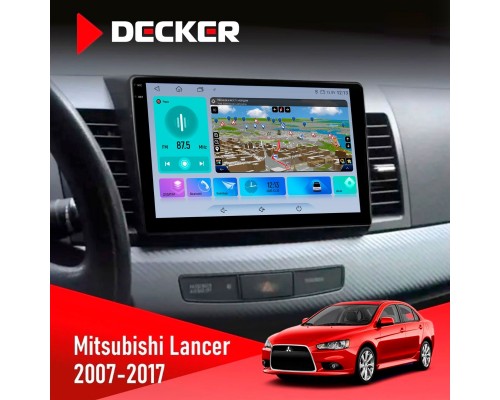 Штатна магнітола Mitsubishi Lancer X 2007-2017 Decker D10-009 4x64, DSP, 4G, 2k 
