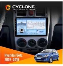 Штатна магнітола Hyundai Getz 2002-2010 Black Cyclone C9-012 4x64 DSP 4G